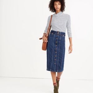 Madewell Button Front Denim Skirt